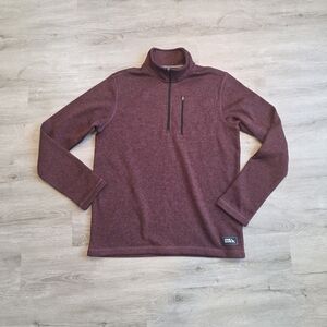 Eddie Bauer Men's Burgundy/Black 1/4 Zip Pullover Medium